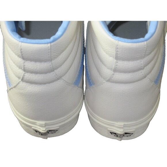 Vans Men's Sk8-Hi Vintage Leather Blanc De Blanc White Blue shoes Sizes NIB - Picture 5 of 5